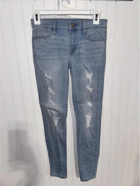 PacSun Women's 23 Distressed Perfect Fit Jegging Light Blue